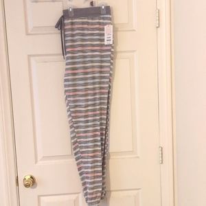 Gray Striped Sleep Joggers